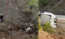 Kahramanmaraş’ta TIR kontrolden çıkıp dereye uçtu
