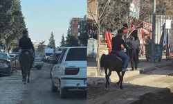 Kahramanmaraş'ta Bozuk Yollar Nedeniyle Şehir Merkezinde Atla Yolculuk Yaptı