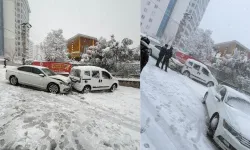 Kahramanmaraş'ta kar yağışıyla sokaklar buz pistine döndü