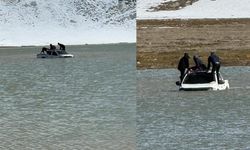 Kahramanmaraş'ta otomobille girdikleri gölde mahsur kaldılar