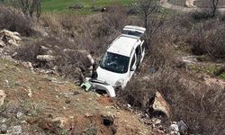 Kahramanmaraş yolunda hafif ticari araç şarampole girdi!