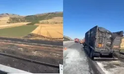 Kahramanmaraş'ta Seyir Halindeki Kamyon Alevlere Teslim Oldu