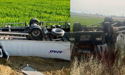 Kahramanmaraş’tan yola çıkan AFAD tırı devrildi! Beyaz eşyalar yola saçıldı
