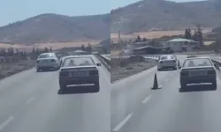 Kahramanmaraş'ta Otomobil Sürücüsünden Yolda Zikzak Manevrası