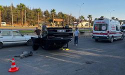 Kahramanmaraş'ta Trafik Kazası: Yan Yolda Otomobil Devrildi