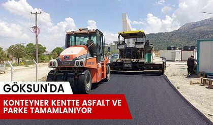 Göksün konteyner kentte asfalt ve parke tamamlanıyor