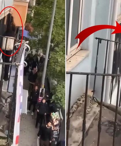 Beyoğlu'nda Otel Tabelasında Dehşet Anları: Çığlıklar İçinde Aşağı Düştü!