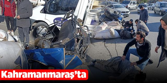 Kahramanmaraş'ta kamyonet ile motosiklet çarpıştı!