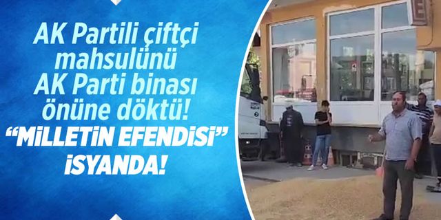 Konya çiftçisi AK Parti ilçe başkanlığı önünde elem yaptı