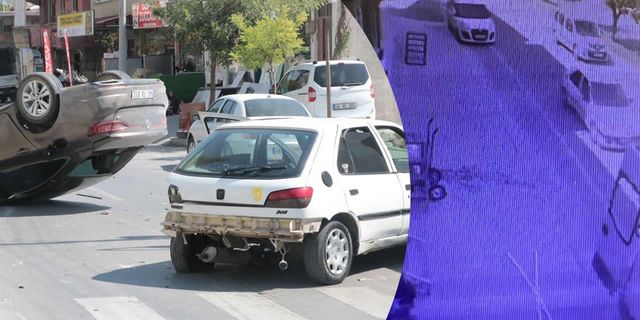 Kahramanmaraş'ta meydana gelen trafik kazası anbean kamerada