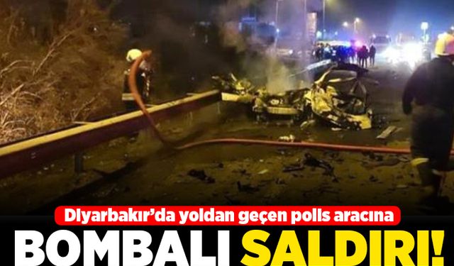 Diyarbakır'da yoldan geçen polis aracına bombalı saldırı!