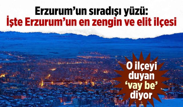 Erzurum'un sıradışı yüzü: İşte Erzurum'un en zengin ve elit ilçesi