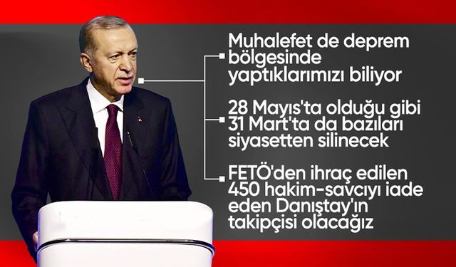 Cumhurbaşkanı Erdoğan'dan iç politika değerlendirmesi! Deprem konutları, FETÖ'den ihraçlar, seçim çalışmaları...