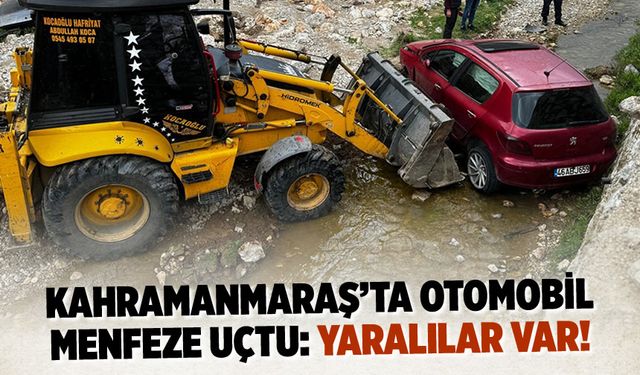 Andırın'da Dehşet Anları: Otomobil Menfeze Uçtu, Yaralılar Var