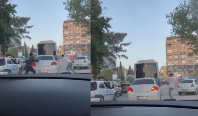 Kahramanmaraş'ta trafikte kavga çıktı, ortalık birbirine girdi