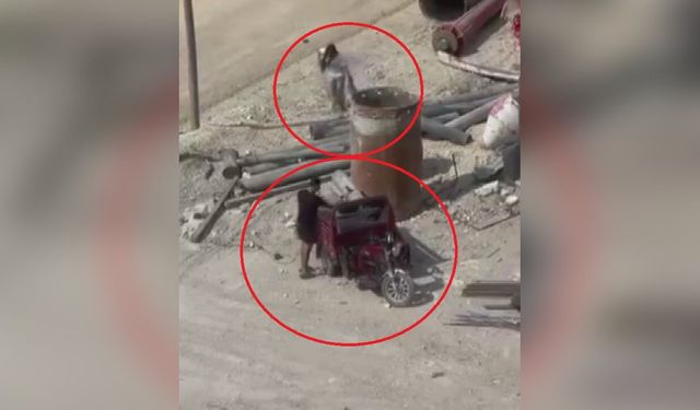 Hatay'da İnşaattan Demir Boru Hırsızlığı Kamerada