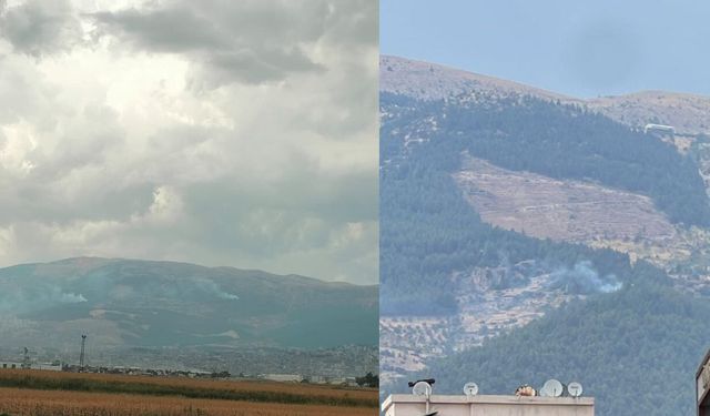Kahramanmaraş’ta peş peşe yıldırımlar düştü, Ahır Dağı’nda yangın başladı