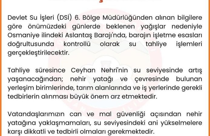 Kritik Uyarı: Ceyhan Nehri İçin Taşkın Riski Kapıda!