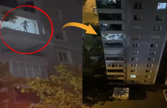 Beylikdüzü’nde balkon duvarına çıkan kadın mahalleyi sokağa döktü