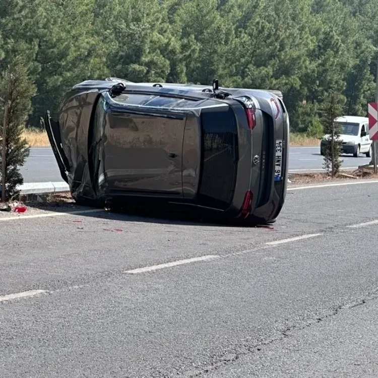 Kahramanmaraş'ta Trafik Kazası: Otomobil Takla Attı