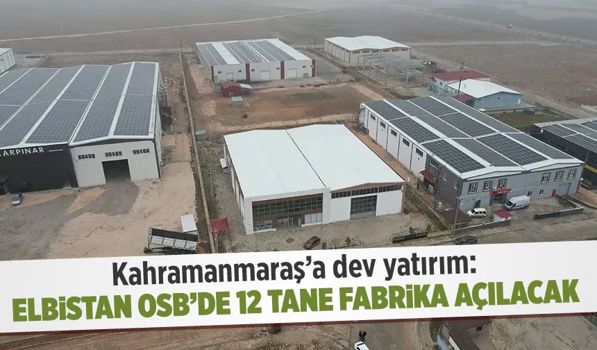 Elbistan'a Dev Yatırım: 12 Yeni Fabrika 1.5 Milyar TL'ye Kuruluyor!