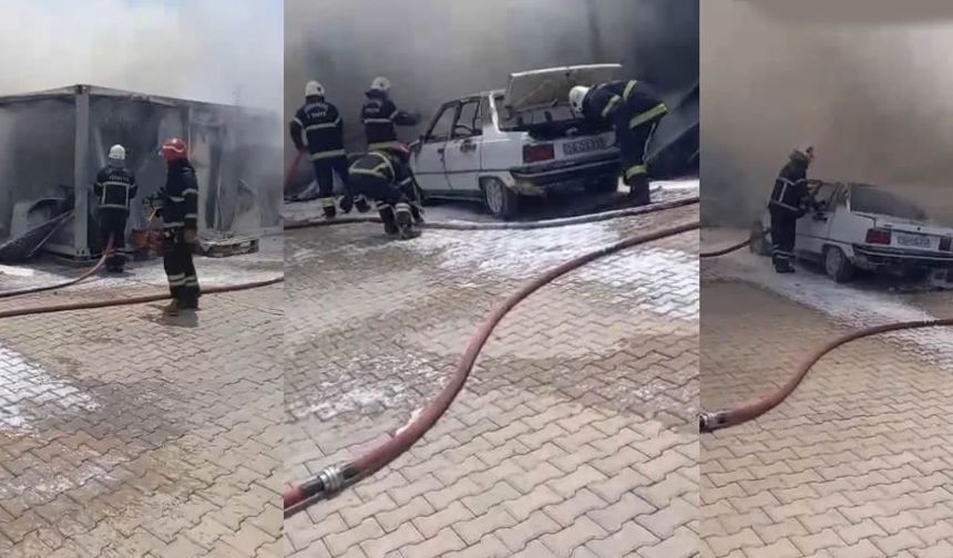 Kahramanmaraş'ta yangın faciası: 3 konteyner ve 1 araç yandı