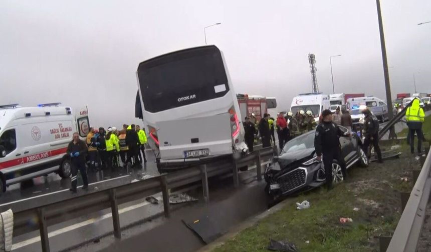 Kuzey Marmara Otoyolu kaza son dakika: 1 polis şehit, 16 yaralı