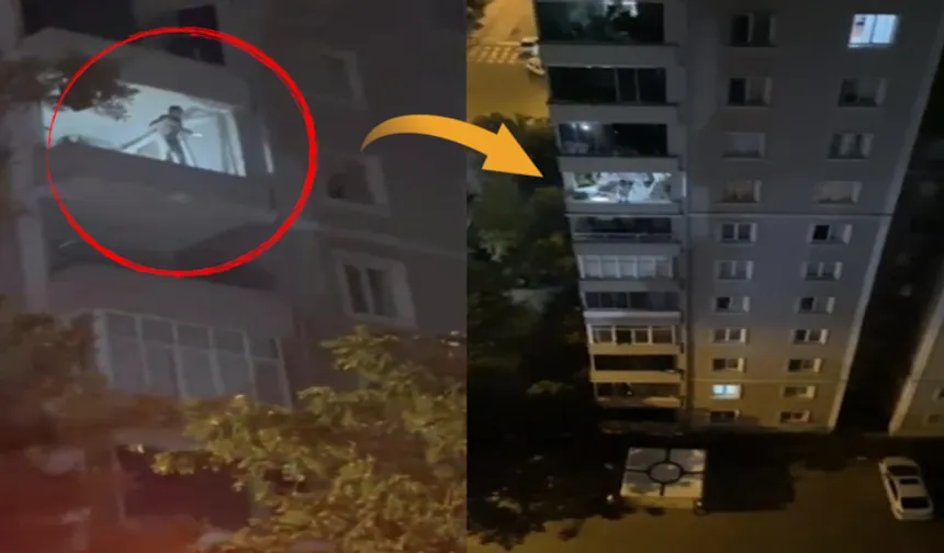 Beylikdüzü’nde balkon duvarına çıkan kadın mahalleyi sokağa döktü