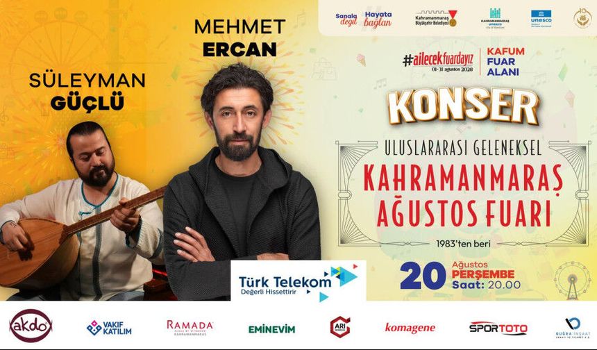 Kahramanmaraş Ağustos Fuarı’nda Müzik ve Şiir Dolu Bir Gece Ziyaretçileri Bekliyor