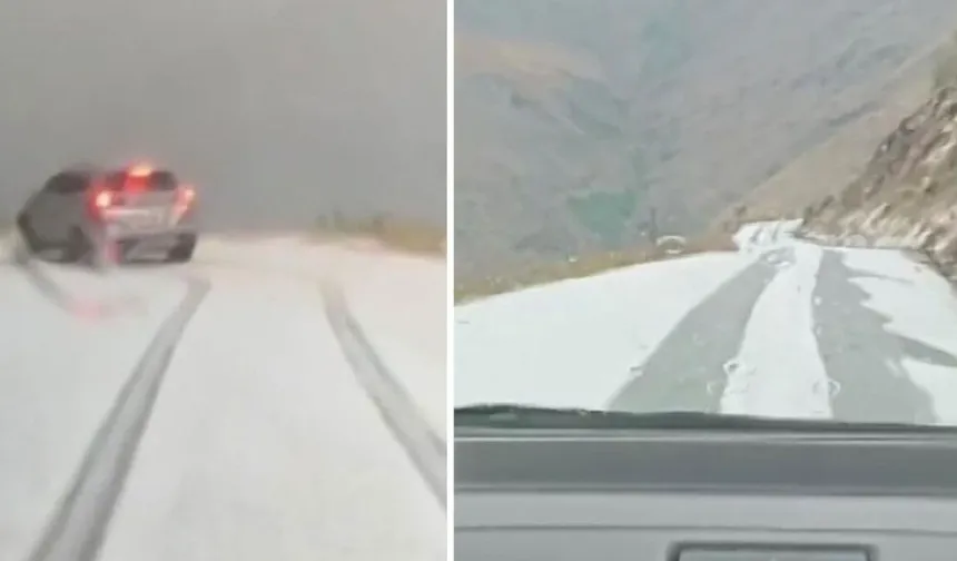 Kahramanmaraş’ın komşu şehrinde dolu yağışı: Yollar beyaza büründü