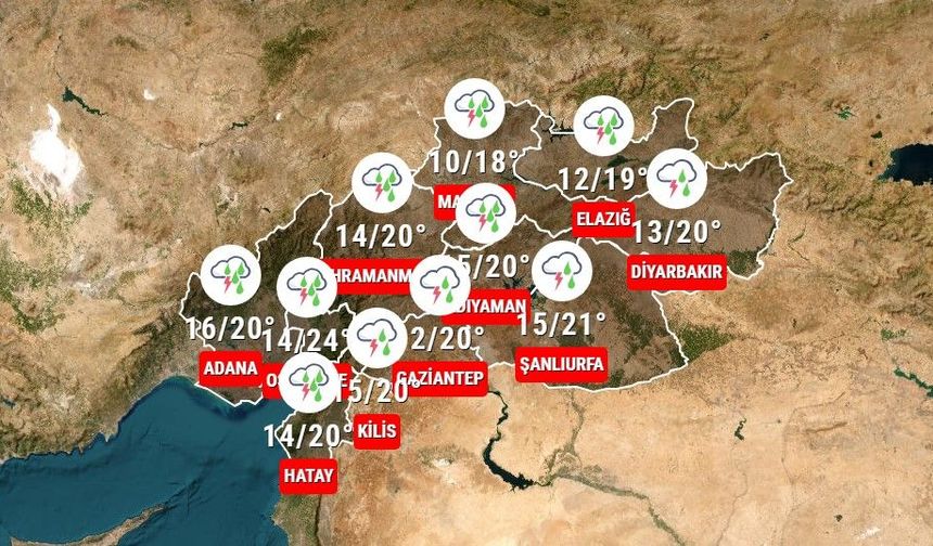 Gök gürültülü sağanak: Kahramanmaraş'a sarı kodlu uyarı