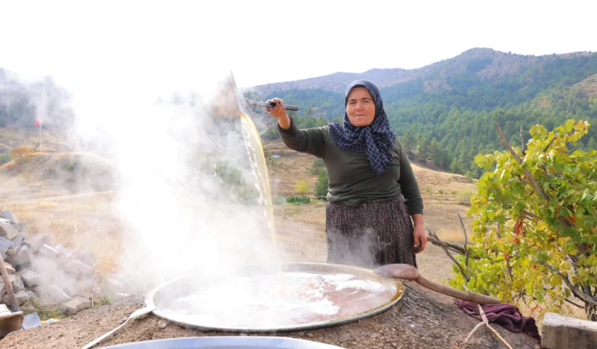 Toprak ocaklarda saatlerce kaynıyıyor: dededen toruna taşınan Ekinözü üzüm pekmezi