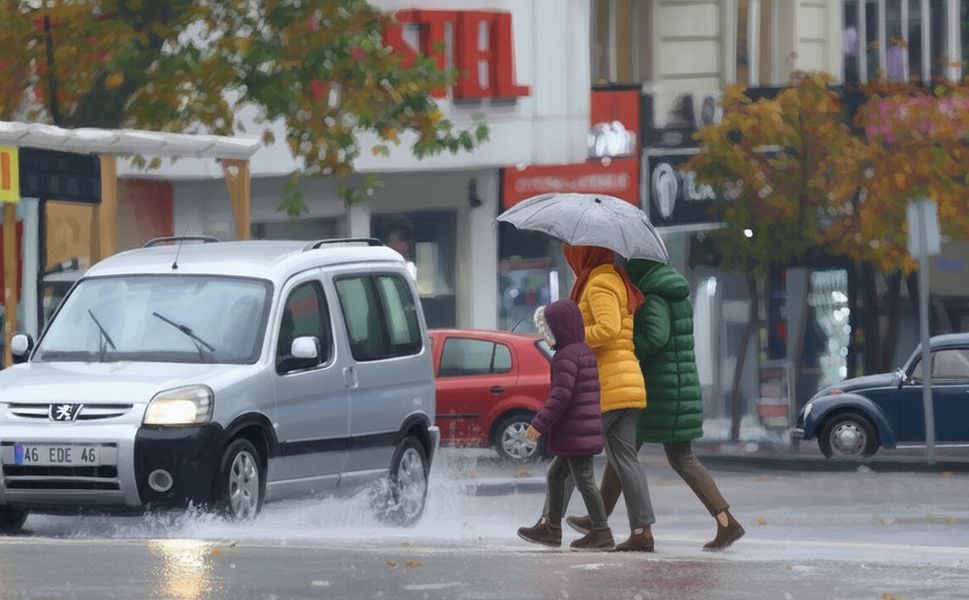 Kahramanmaraş'ta Sağanak Yağış Başladı