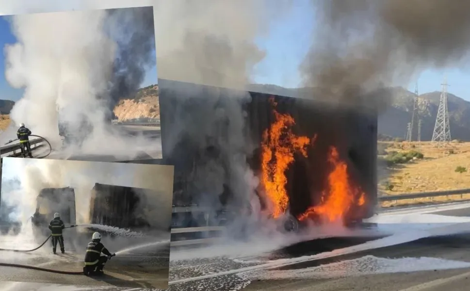 Kahramanmaraş'ta TIR'ı alevler sardı