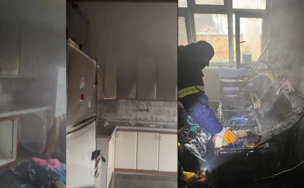 Kahramanmaraş'ta ev yandı, tüm eşyalar kullanılamaz hale geldi