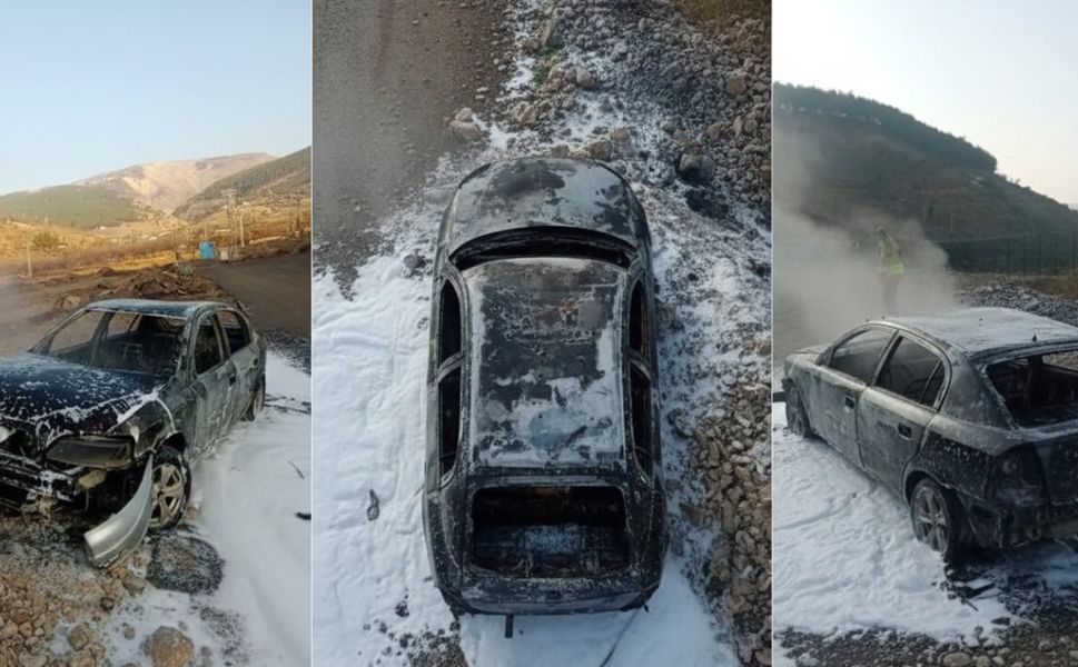 Kahramanmaraş'ta alev alev yanan araç hurdaya döndü