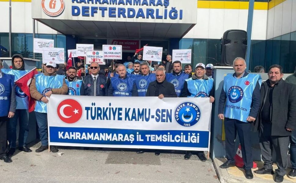 Türkiye Kamu-Sen Kahramanmaraş'ta Maaş ve Vergi İçin Alanda