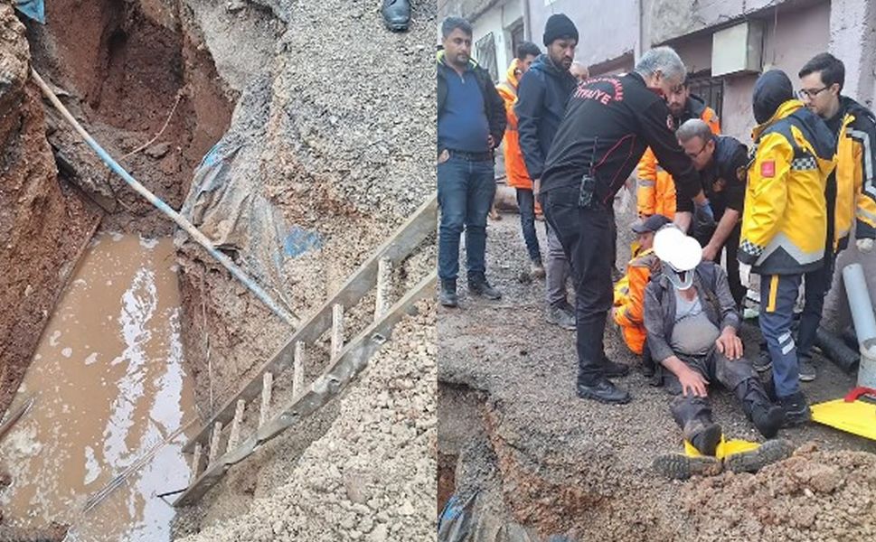 Kahramanmaraş Onikişubat'ta korkutan göçük: Toprak altında kalan işçi kurtarıldı