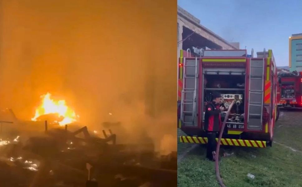 Kahramanmaraş'ta dükkan alevlere teslim oldu! Tamamen yandı
