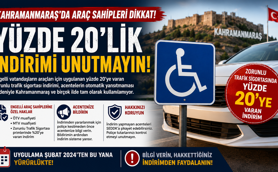 Kahramanmaraş’ta Araç Sahiplerinin Dikkatine: Bildirmeyenin %20 İndirimi Yanıyor!