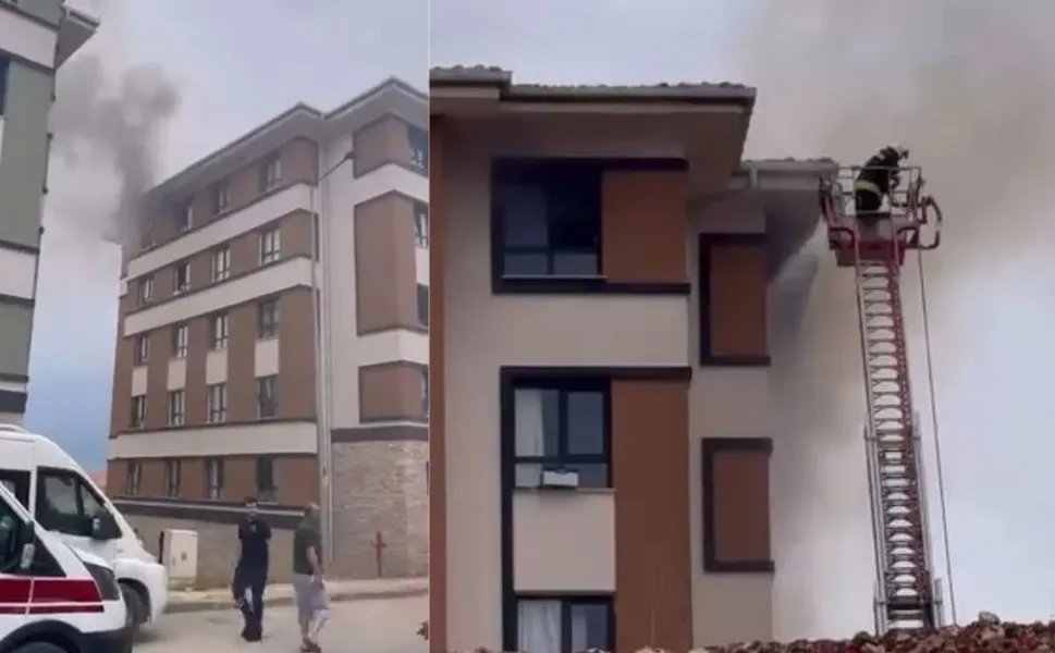 Kahramanmaraş’ta TOKİ binasında alevler korkuttu
