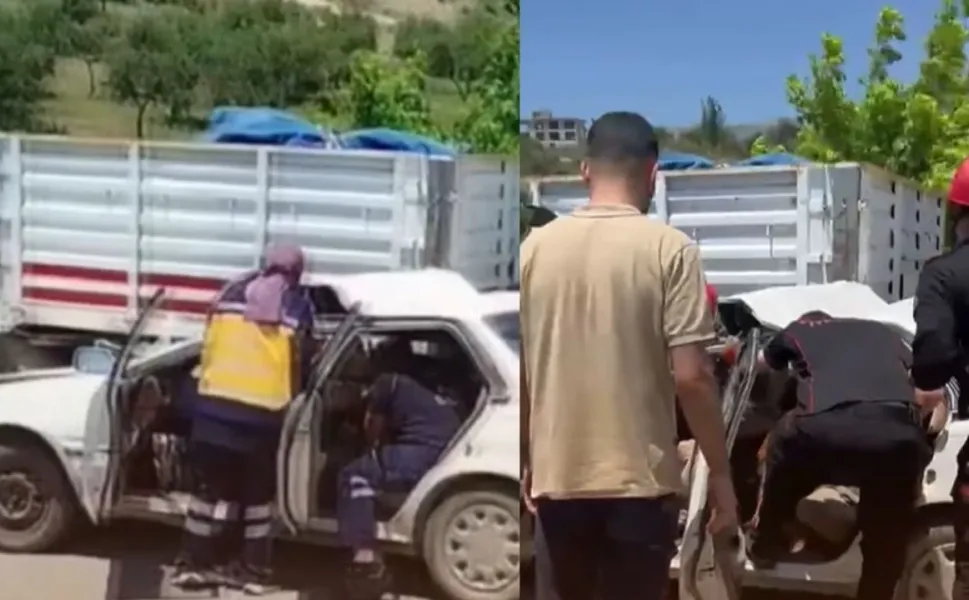 Kahramanmaraş'ta Trafik Kazası: Bir Otomobil Dorsenin Altına Girdi