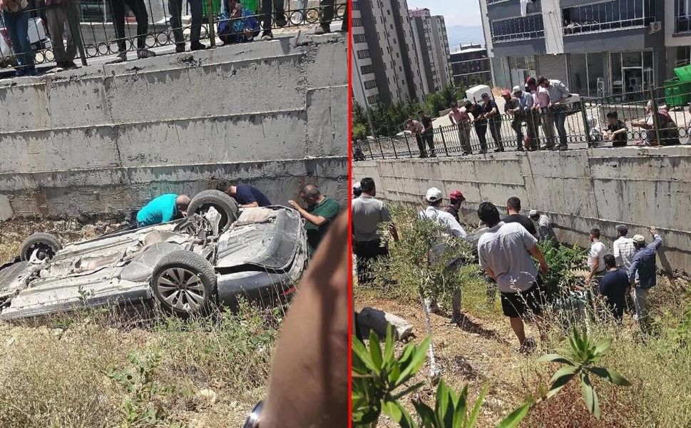 Kahramanmaraş'ta kontrolden çıkan otomobil su kanalına düştü!