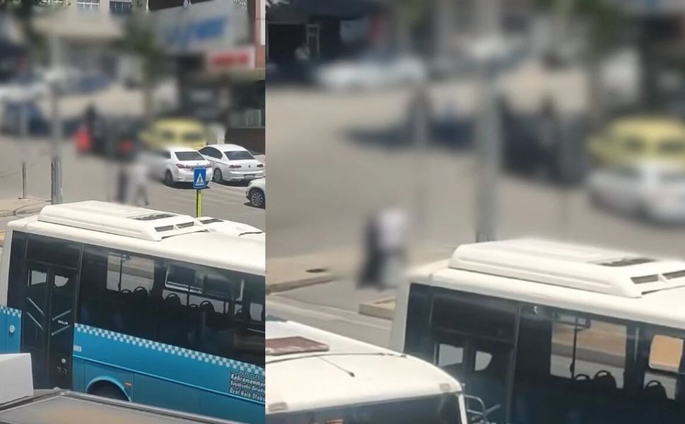 Kahramanmaraş'ta skandal görüntüler: Kadına küfür edip saldırdı