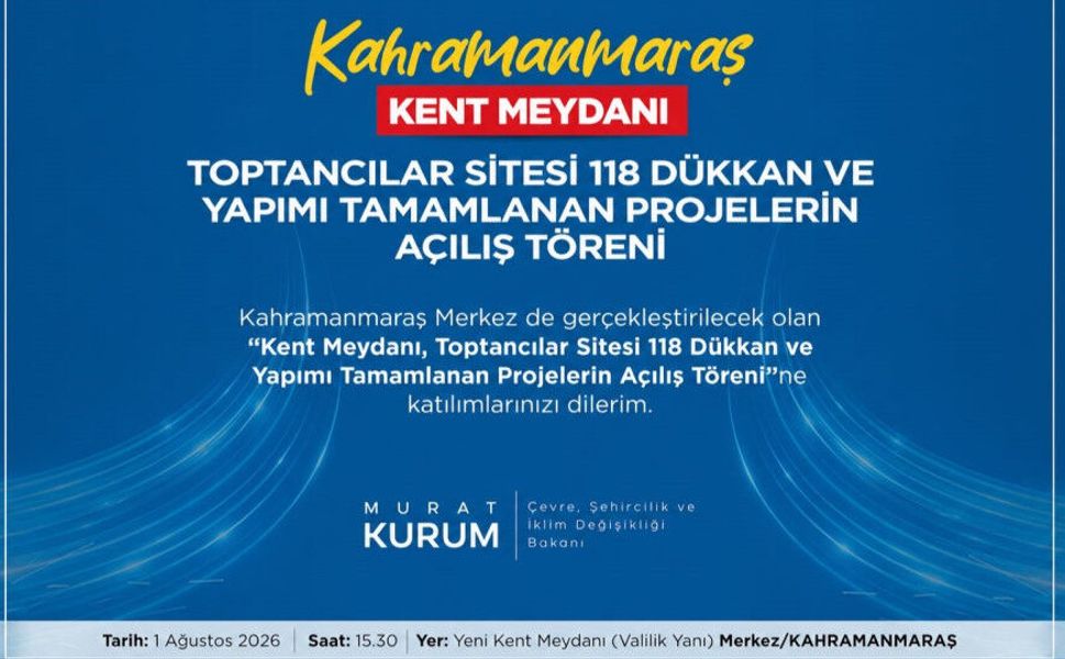 Kahramanmaraş'ta 5 Dev Proje Törenle Hizmete Giriyor