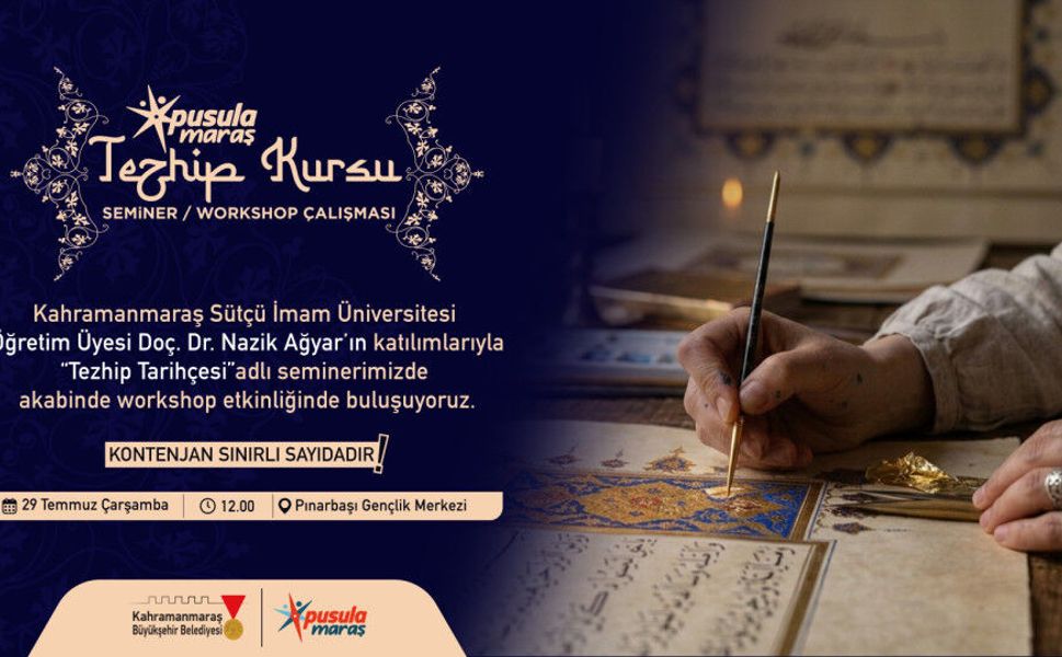 Kahramanmaraş'ta Gençler İçin Tezhip Sanatı Atölyesi Başlıyor