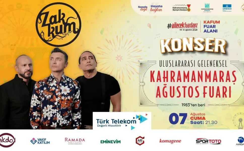 Kahramanmaraş Ağustos Fuarı'nda Zakkum Sahne Alacak