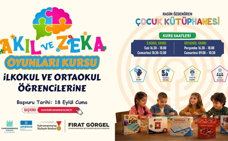 Kahramanmaraş’ta Çocuklara Ücretsiz Akıl ve Zekâ Kursu