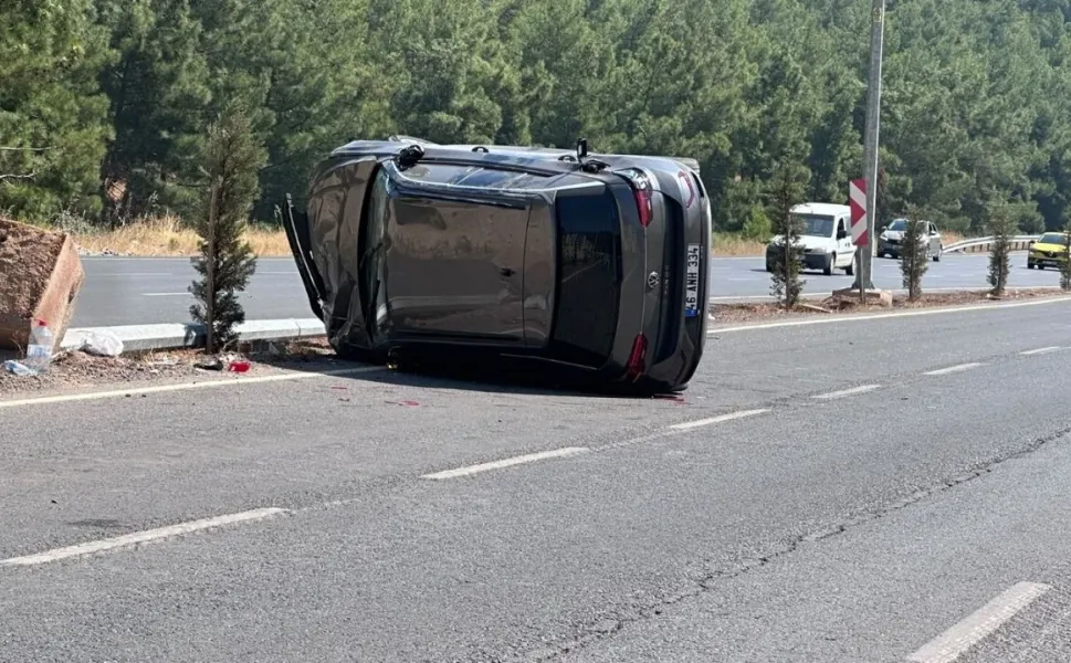 Kahramanmaraş'ta Trafik Kazası: Otomobil Takla Attı
