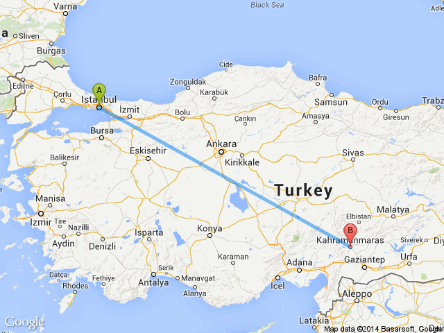 kahramanmaras-istanbul-arasi-kac-km-harita-km-uzaklik-mesafe